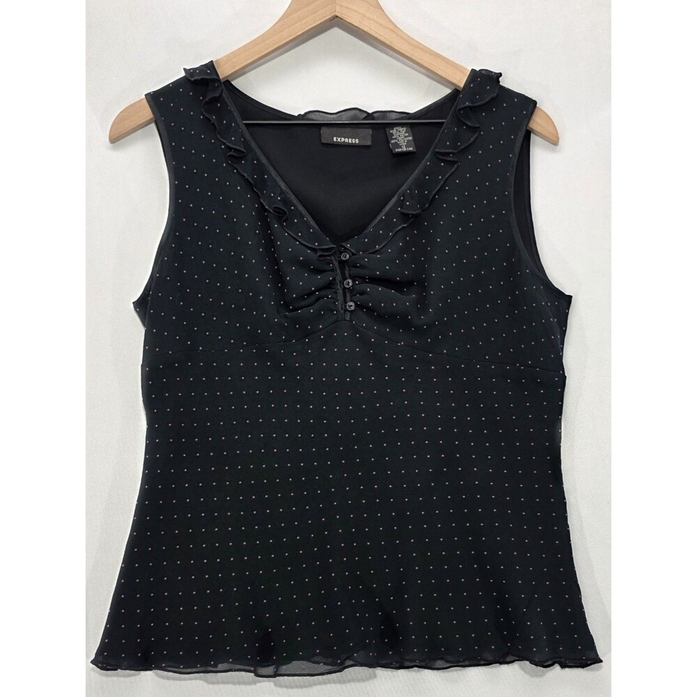 Vintage Express Silk Chiffon Babydoll Top 90s Y2K Fairy Grunge Whimsigoth